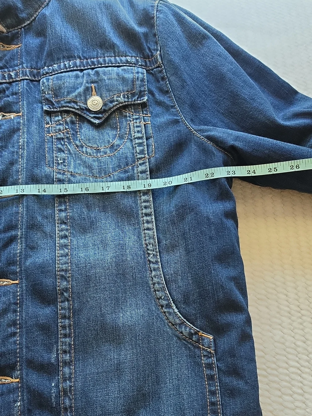 True Religion Trucker Jacket Men's Blue Sherpa-Lined Denim Jacket